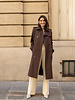 Attentif Trenchcoat dames lang bruin