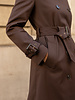 Attentif Trenchcoat dames lang bruin