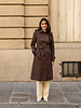 Attentif Trenchcoat dames lang bruin