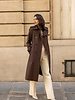 Attentif Trenchcoat dames lang bruin