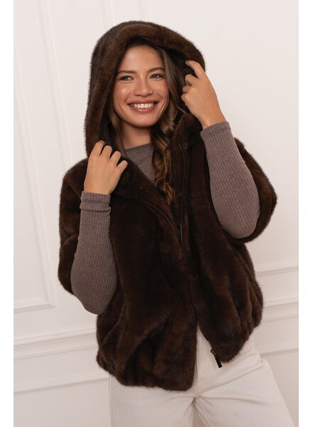 Bodywarmer dames donker bruin