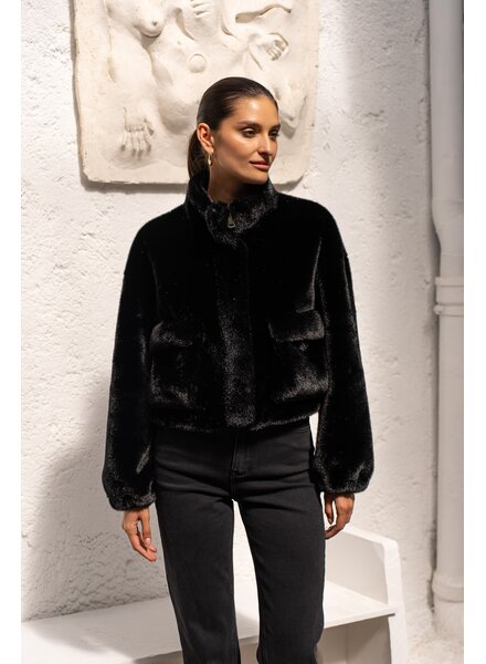 Attentif Bontjas dames kort zwart