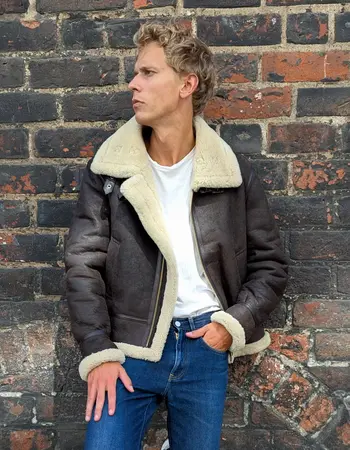 LVS Lammy Coat Heren Bruin Echt Lamsvacht