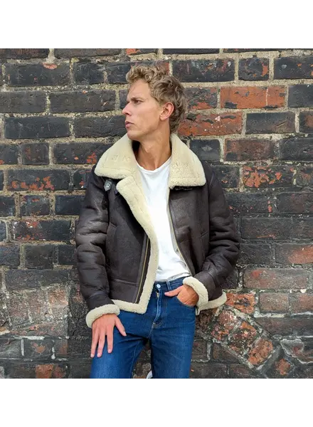 LVS Lammy Coat Heren Bruin Echt Lamsvacht