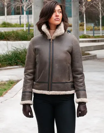 LVS Lammy Coat Dames Bruin Echt Lamsvacht