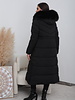 Lange gewatteerde winterjas zwart