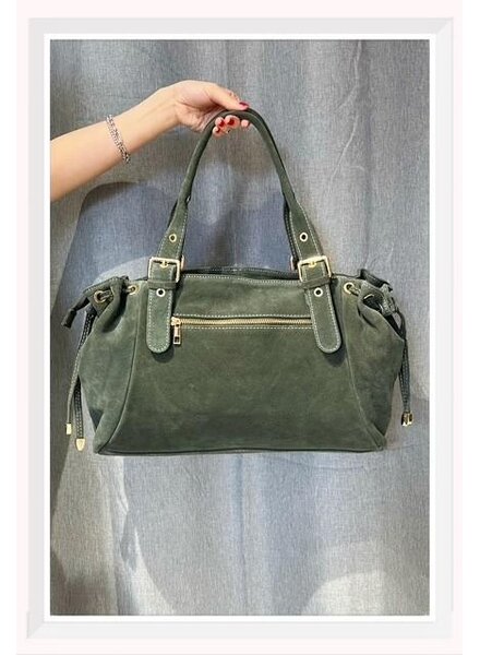 Dames leren tas groen