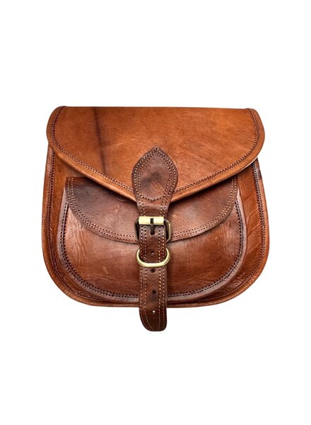 Echt leren tas bruin dames