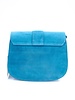 Dames suède leren tas licht blauw