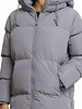 Dames winterjas halflang gewatteerd grijs