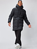 Dames winterjas halflang gewatteerd zwart 1