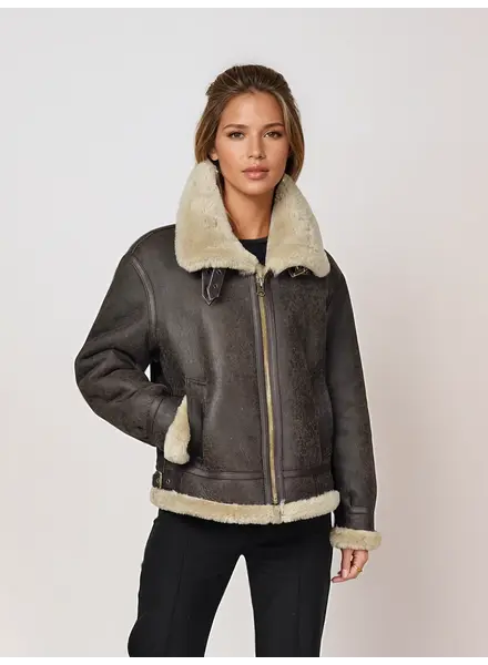 LVS Lammy Coat Dames Bruin Echt Lamsvacht