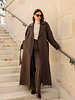 Attentif Wollen jas dames lang Coffee bruin 3
