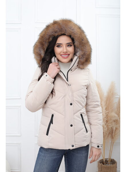 dames winterjas beige