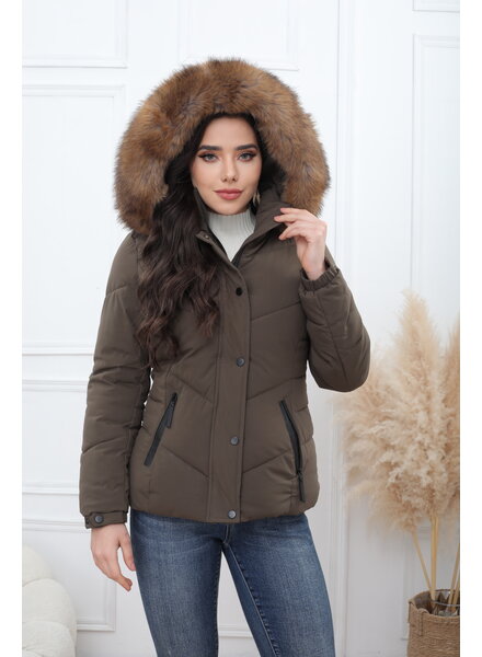 dames winterjas groen