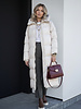 Lange gewatteerde winterjas beige dames
