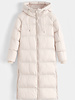 Lange gewatteerde winterjas beige dames