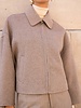 Attentif Wollen jas dames kort oversized taupe