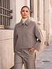 Attentif Wollen jas dames kort oversized taupe