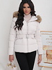 Winterjas dames beige met riem