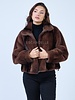 Dames bontjas kort bruin