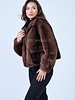Dames bontjas kort bruin