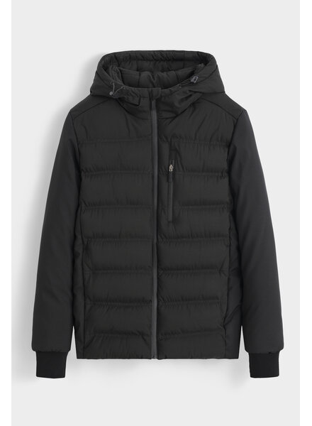 Heren kort zomerjas zwart met capuchon