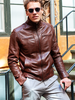 Leather City Heren leren jas dark bruin LV