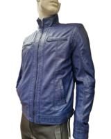 Leather City Leren jas heren kobalt blauw