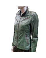 Leather City Leren jasje dames groen