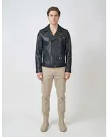 Leather City Leren jas heren perfecto zwart