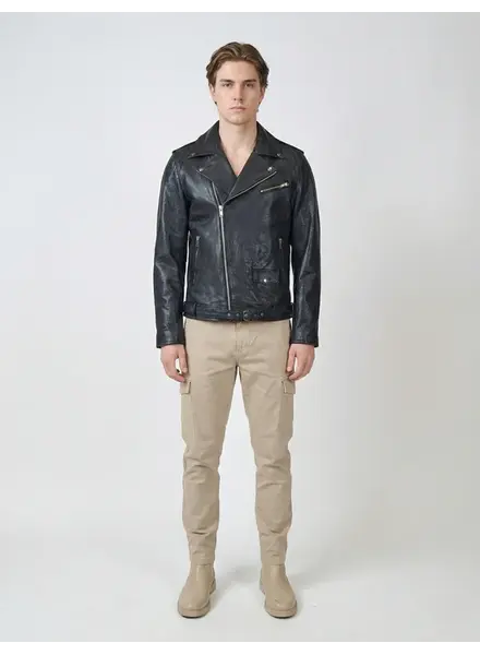 Leather City Leren jas heren perfecto zwart