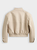 Oversized Bomber imitatielerenjas dames beige