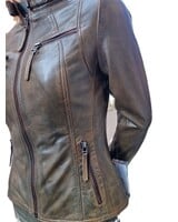 Leather City Leren jas dames royal bruin