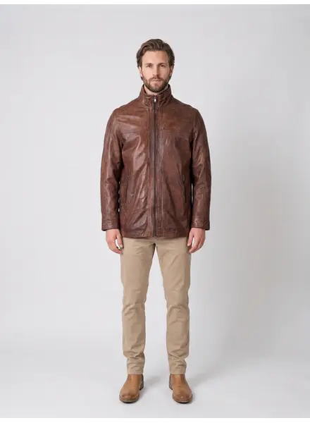 Leather City Leren Parka Heren Bruin