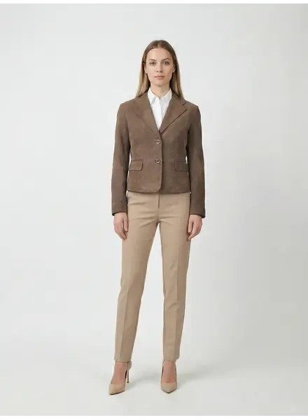Leather City Suède leren jas dames bruin