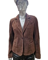 Leather City Suède leren jas dames donker bruin