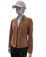 Leather City Suède leren jas dames cognac
