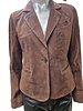 Leather City Suède leren jas dames donker bruin