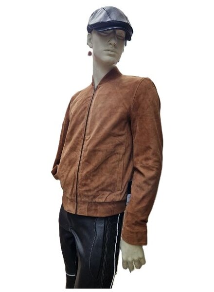 Leather City Suède leren jas heren cognac