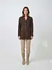 Leather City Halflang Suede leren jas dames bruin