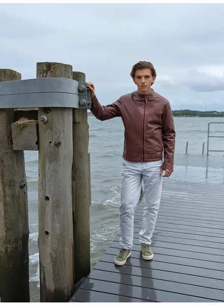 Leather City Leren jas heren  Cooper bruin