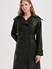 Trenchcoat dames zwart imitatie leer