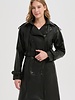 Trenchcoat dames zwart imitatie leer