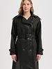 Trenchcoat dames zwart imitatie leer