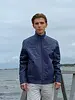 Leather City Leren jas heren kobalt blauw