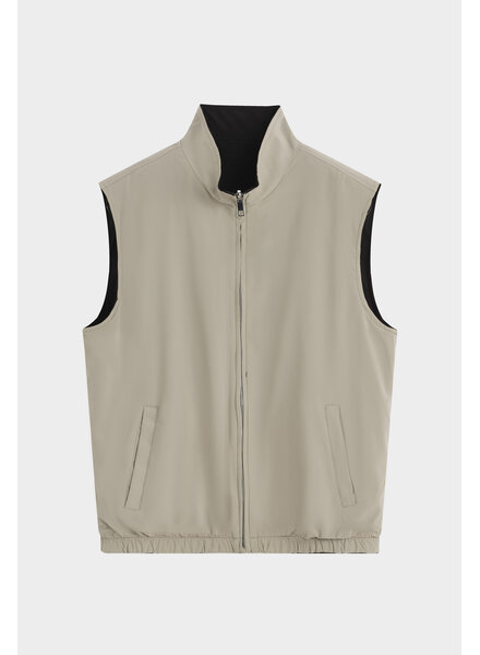 Dubbelzijdige bodywarmer heren zwart camel