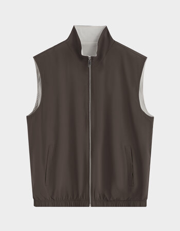 Dubbelzijdige bodywarmer heren bruin beige