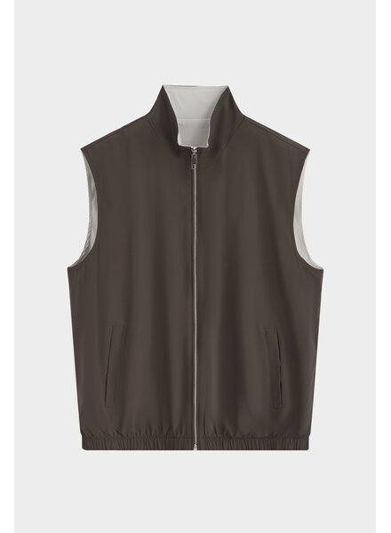 Dubbelzijdige bodywarmer heren bruin beige