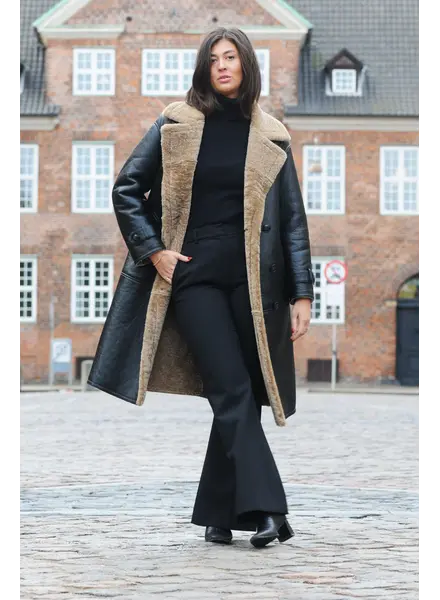 LVS Lammy coat dames lang zwart